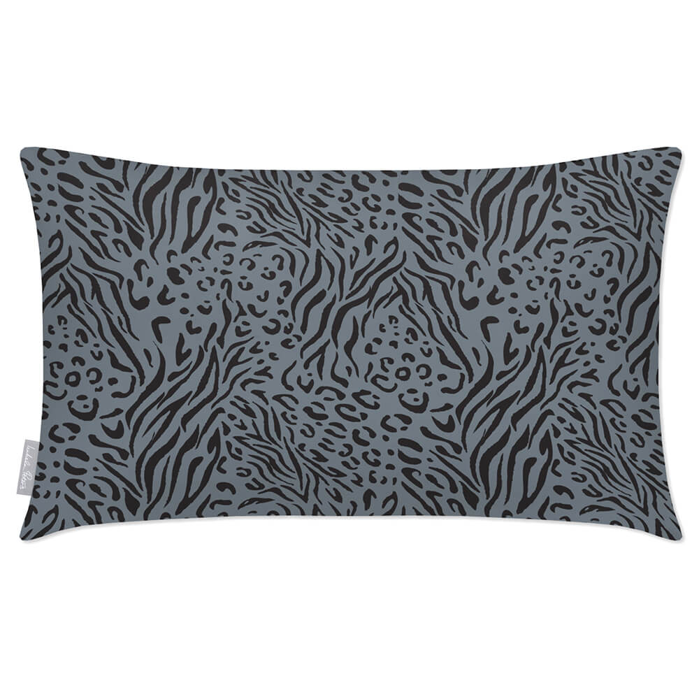 Outdoor Garden Waterproof Rectangle Cushion - Animal Fusion Print  Izabela Peters French Grey 50 x 30 cm 