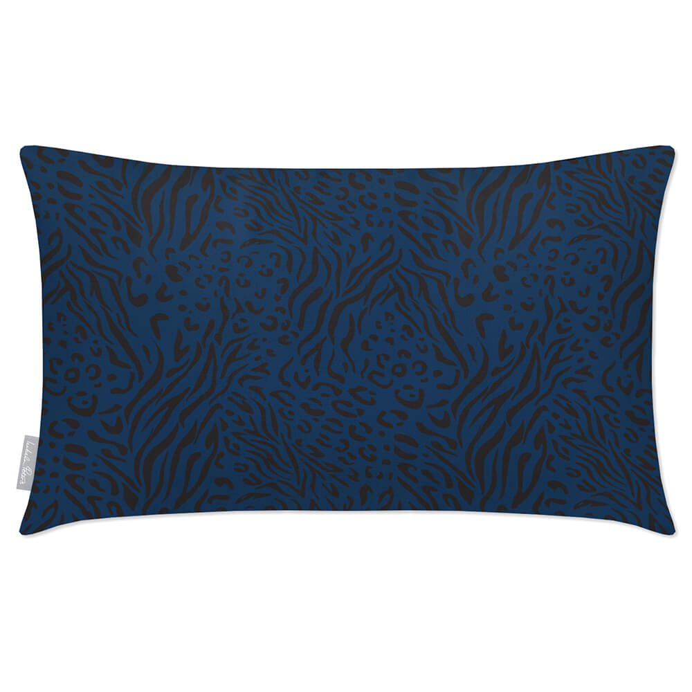 Outdoor Garden Waterproof Rectangle Cushion - Animal Fusion Print  Izabela Peters Estate Blue 50 x 30 cm 