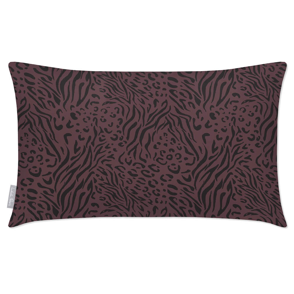 Outdoor Garden Waterproof Rectangle Cushion - Animal Fusion Print - Italian Grape 50 x 30 cm by Izabela Peters