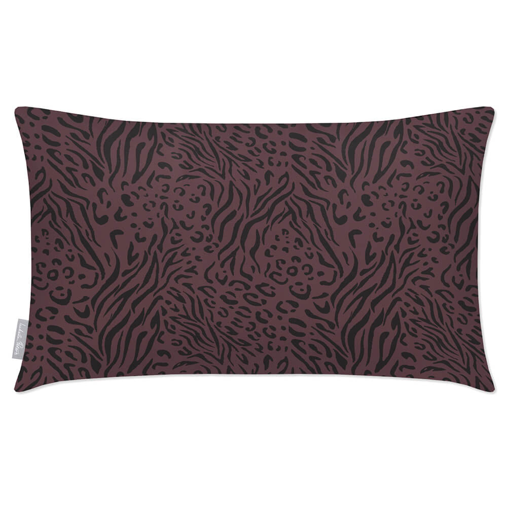 Outdoor Garden Waterproof Rectangle Cushion - Animal Fusion Print  Izabela Peters Italian Grape 50 x 30 cm 