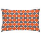 Outdoor Garden Waterproof Rectangle Cushion - Badi - Morc Orange And Grey 50 x 30 cm by Izabela Peters
