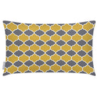 Outdoor Garden Waterproof Rectangle Cushion - Badi - Mustard And Grey 50 x 30 cm by Izabela Peters