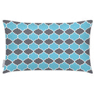 Outdoor Garden Waterproof Rectangle Cushion - Badi - Celeste Blue And Grey 50 x 30 cm by Izabela Peters