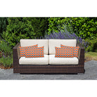 Outdoor Garden Waterproof Rectangle Cushion - Badi - Morc Orange And Grey 50 x 30 cm by Izabela Peters