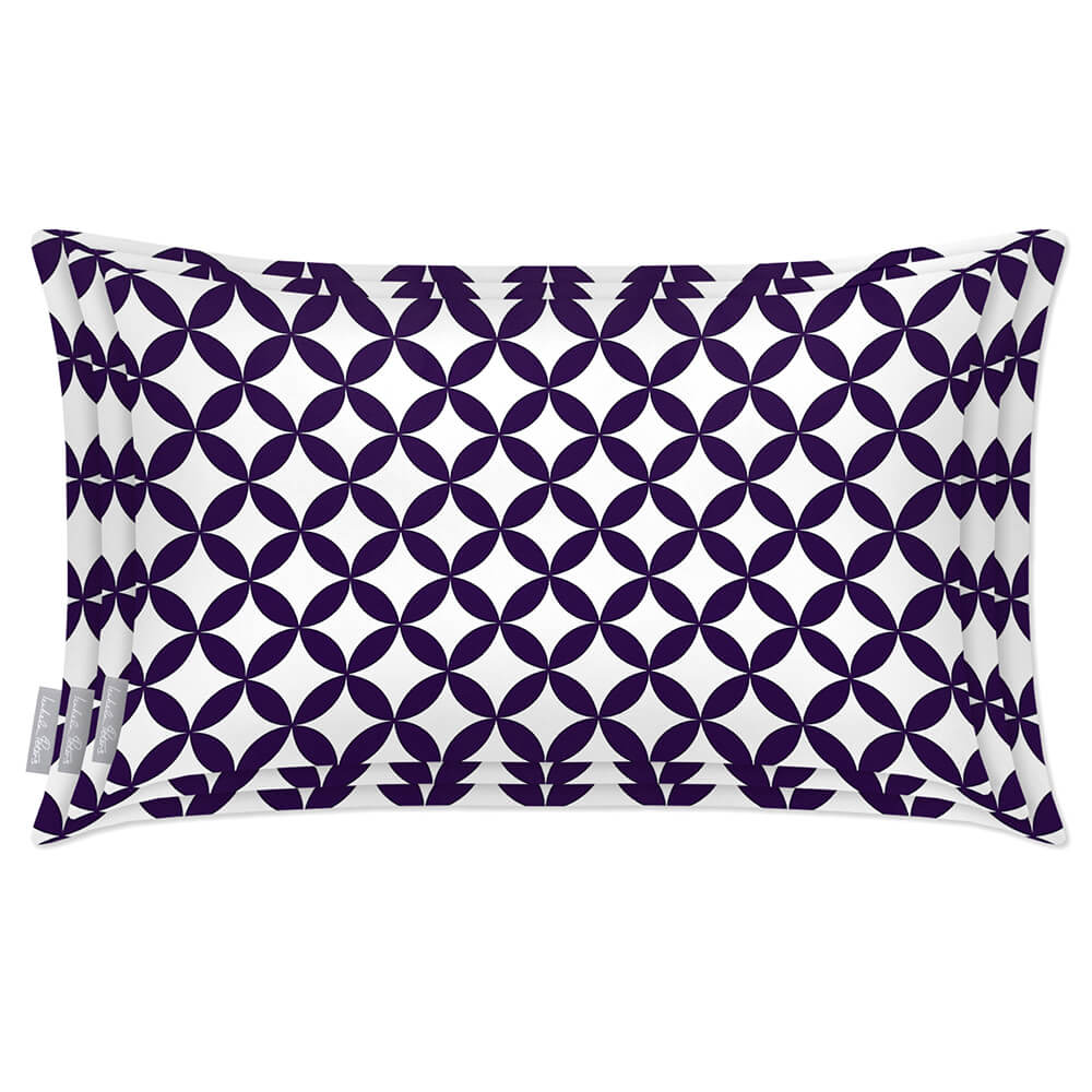 Outdoor Garden Waterproof Rectangle Cushion - Bahia - Morc Blue And White 50 x 30 cm by Izabela Peters