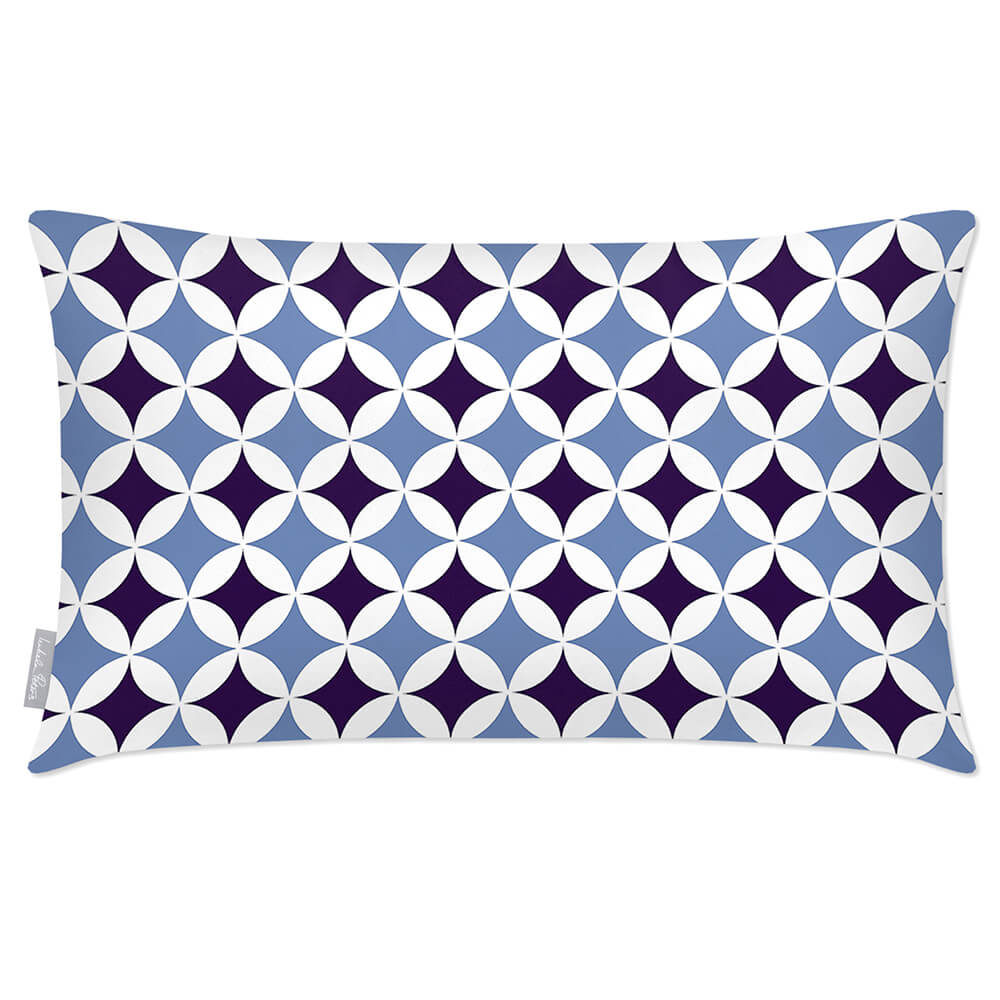Outdoor Garden Waterproof Rectangle Cushion - Bahia Luxury Outdoor Cushions Izabela Peters Shades Of Blue 50 x 30 cm 