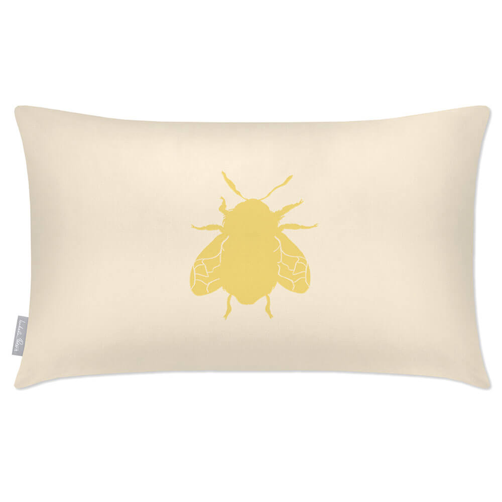 Outdoor Garden Waterproof Rectangle Cushion - Bee - Cream 50 x 30 cm by Izabela Peters