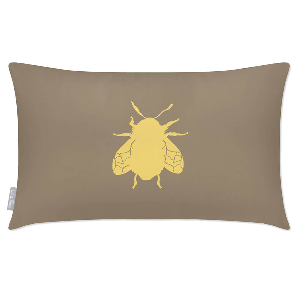 Outdoor Garden Waterproof Rectangle Cushion - Bee - Taupe 50 x 30 cm by Izabela Peters