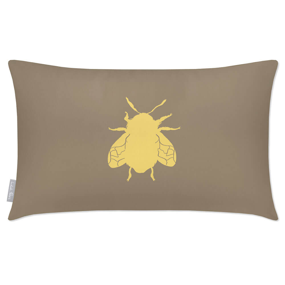 Outdoor Garden Waterproof Rectangle Cushion - Bee  Izabela Peters Taupe 50 x 30 cm 