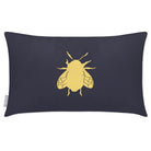Outdoor Garden Waterproof Rectangle Cushion - Bee - Graphite 50 x 30 cm by Izabela Peters