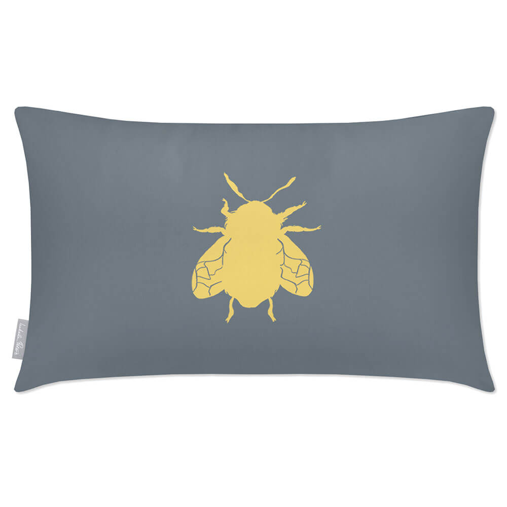 Outdoor Garden Waterproof Rectangle Cushion - Bee  Izabela Peters French Grey 50 x 30 cm 