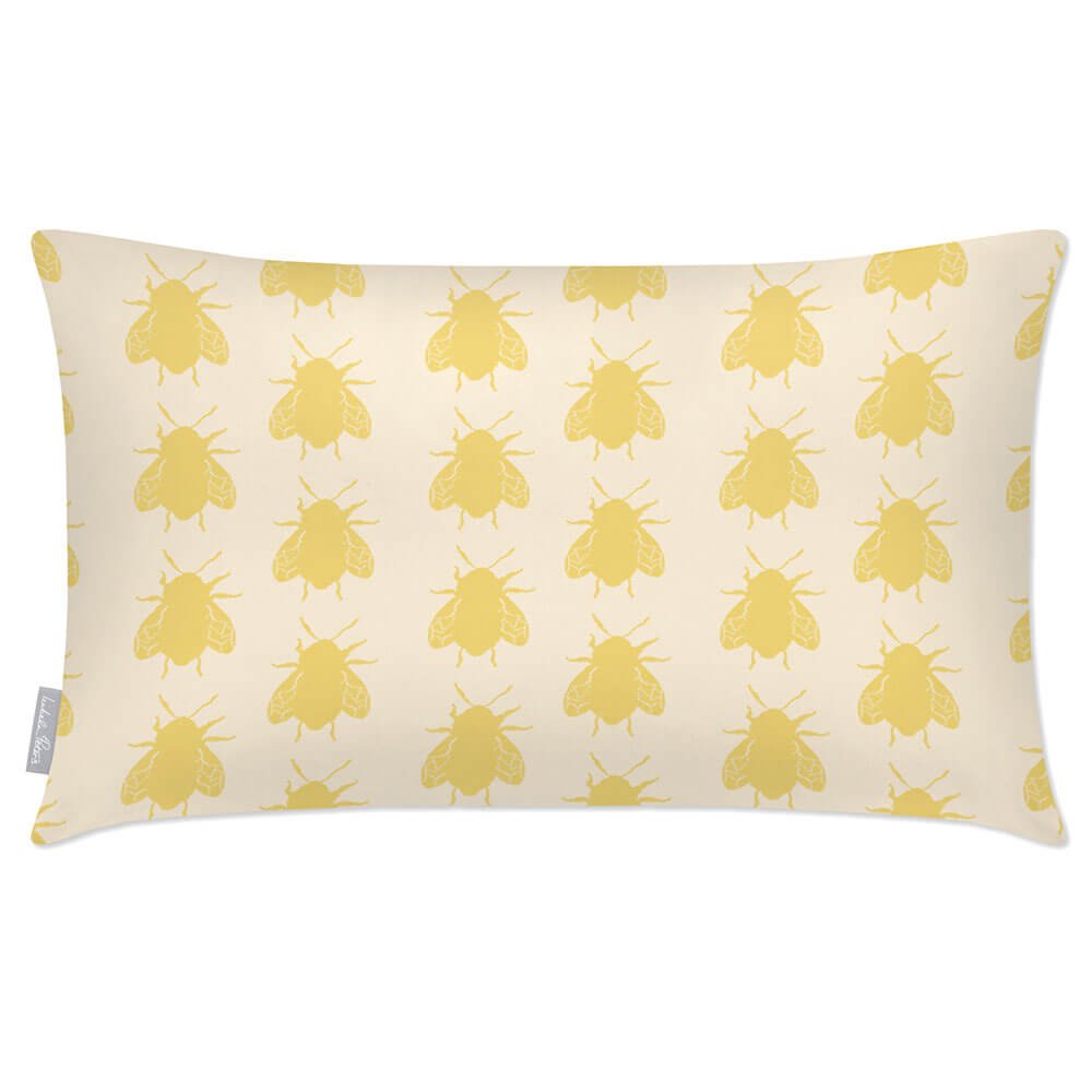 Outdoor Garden Waterproof Rectangle Cushion - Bees - Cream 50 x 30 cm by Izabela Peters