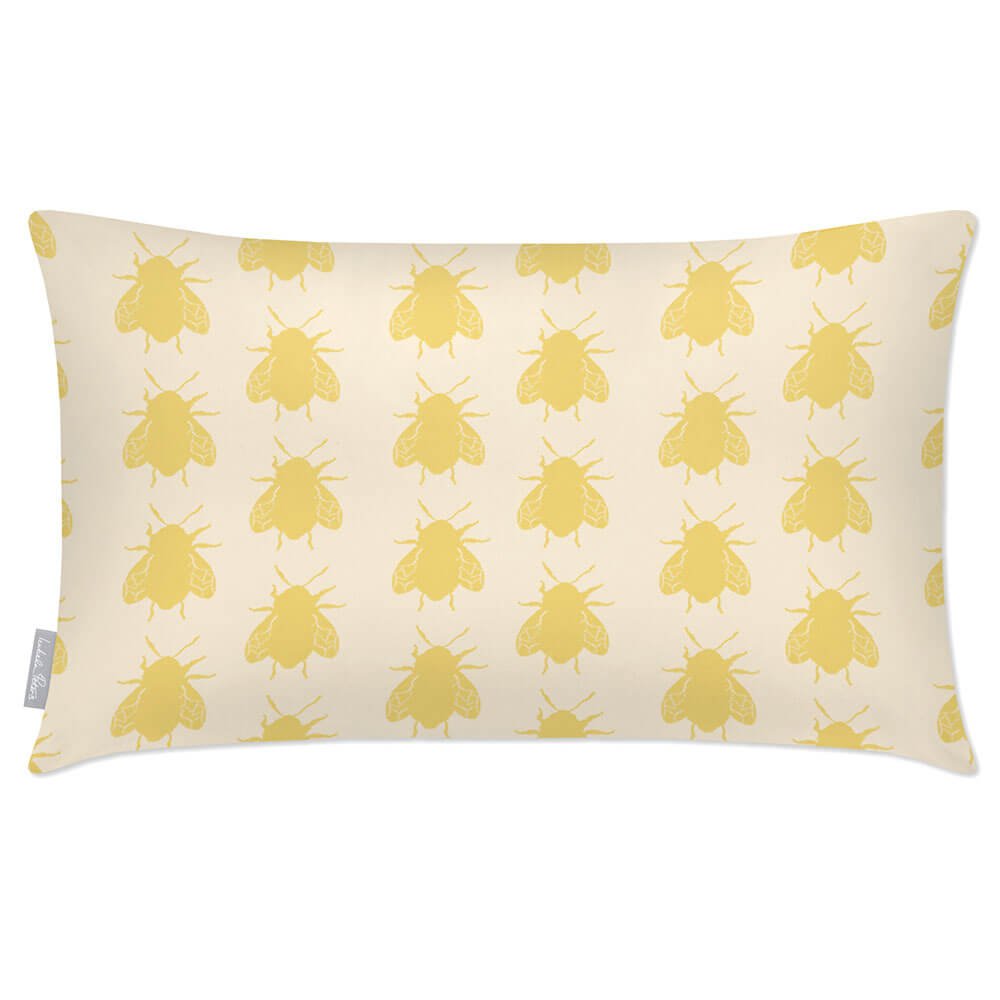Outdoor Garden Waterproof Rectangle Cushion - Bees  Izabela Peters Cream 50 x 30 cm 