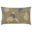 Outdoor Garden Waterproof Rectangle Cushion - Birds On Elderflower - Taupe 50 x 30 cm by Izabela Peters