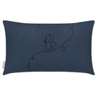 Outdoor Garden Waterproof Rectangle Cushion - Butterfly - Petrol Blue 50 x 30 cm by Izabela Peters