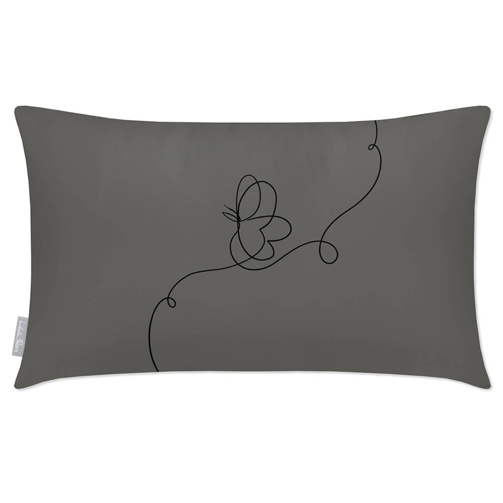 Outdoor Garden Waterproof Rectangle Cushion - Butterfly - Beluga 50 x 30 cm by Izabela Peters