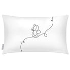 Outdoor Garden Waterproof Rectangle Cushion - Butterfly - White and Black 50 x 30 cm by Izabela Peters