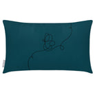Outdoor Garden Waterproof Rectangle Cushion - Butterfly - Teal 50 x 30 cm by Izabela Peters
