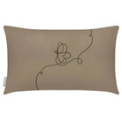Outdoor Garden Waterproof Rectangle Cushion - Butterfly - Taupe 50 x 30 cm by Izabela Peters