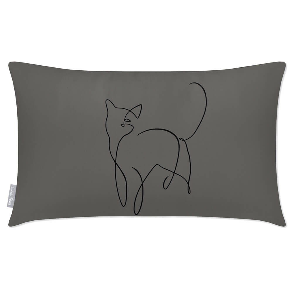 Outdoor Garden Waterproof Rectangle Cushion - Cat - Beluga 50 x 30 cm by Izabela Peters