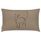 Outdoor Garden Waterproof Rectangle Cushion - Cat - Taupe 50 x 30 cm by Izabela Peters