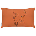 Outdoor Garden Waterproof Rectangle Cushion - Cat - Burnt Ochre 50 x 30 cm by Izabela Peters