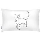 Outdoor Garden Waterproof Rectangle Cushion - Cat - White and Black 50 x 30 cm by Izabela Peters