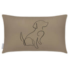 Outdoor Garden Waterproof Rectangle Cushion - Dog - Taupe 50 x 30 cm by Izabela Peters
