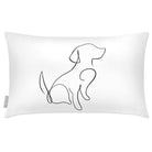 Outdoor Garden Waterproof Rectangle Cushion - Dog - White and Black 50 x 30 cm by Izabela Peters