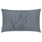 Outdoor Garden Waterproof Rectangle Cushion - Dog - French Grey 50 x 30 cm by Izabela Peters