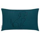 Outdoor Garden Waterproof Rectangle Cushion - Dog - Teal 50 x 30 cm by Izabela Peters