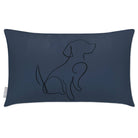 Outdoor Garden Waterproof Rectangle Cushion - Dog - Petrol Blue 50 x 30 cm by Izabela Peters