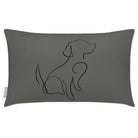 Outdoor Garden Waterproof Rectangle Cushion - Dog in Beluga 50 x 30 cm | Izabela Peters