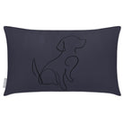 Outdoor Garden Waterproof Rectangle Cushion - Dog - Graphite 50 x 30 cm by Izabela Peters