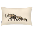 Outdoor Garden Waterproof Rectangle Cushion - Elephants - Ivory Cream 50 x 30 cm by Izabela Peters