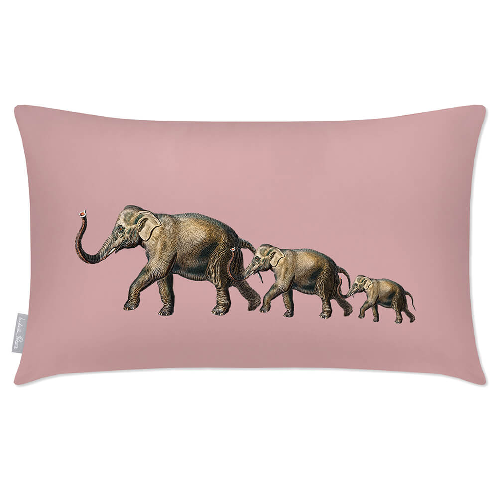 Outdoor Garden Waterproof Rectangle Cushion - Elephants Luxury Outdoor Cushions Izabela Peters Rosewater 50 x 30 cm 
