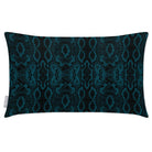 Outdoor Garden Waterproof Rectangle Cushion - Exotic Snake Print - Teal 50 x 30 cm by Izabela Peters