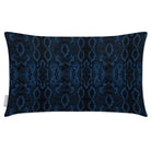 Outdoor Garden Waterproof Rectangle Cushion - Exotic Snake Print - Estate Blue 50 x 30 cm by Izabela Peters