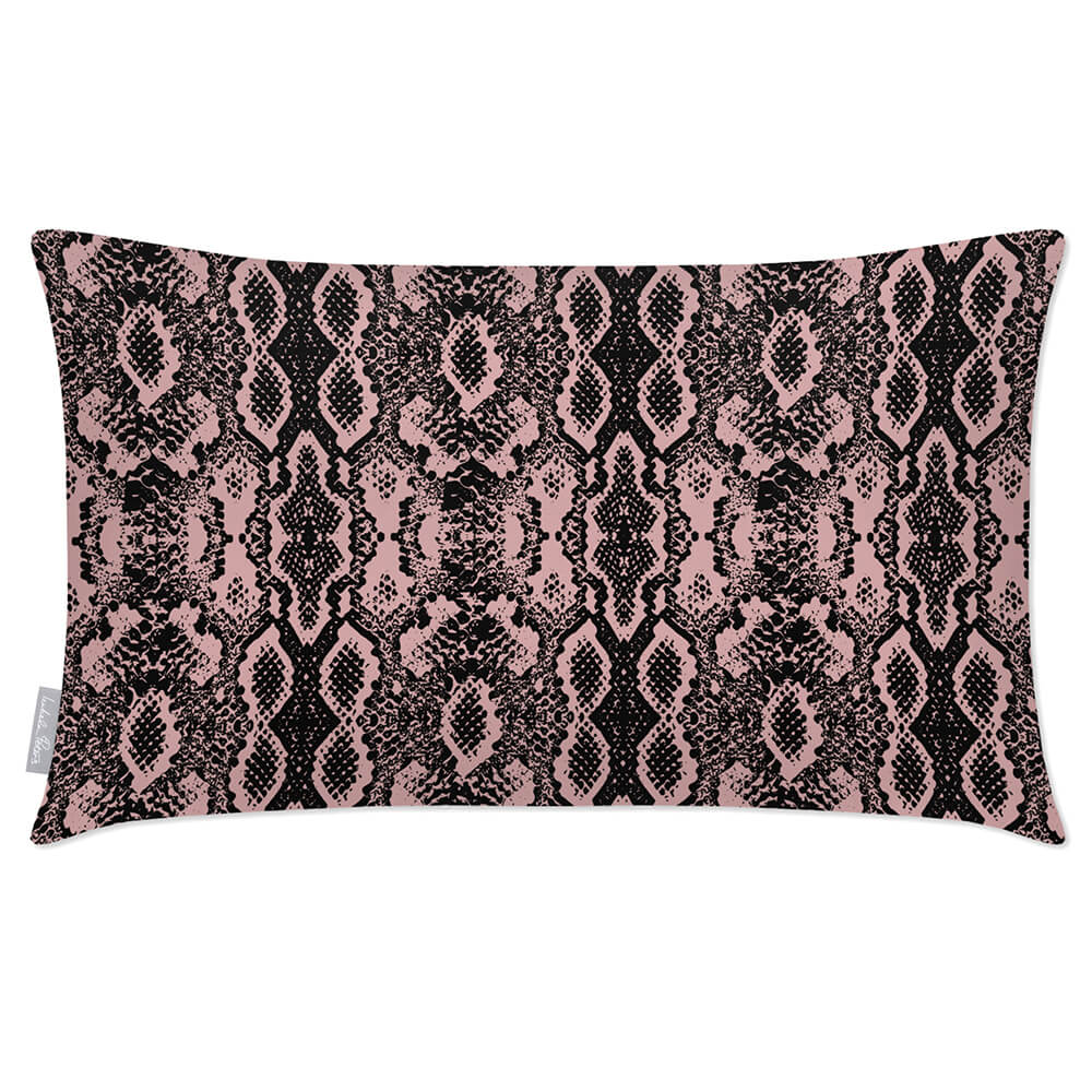 Outdoor Garden Waterproof Rectangle Cushion - Exotic Snake Print  Izabela Peters Rosewater 50 x 30 cm 