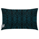 Outdoor Garden Waterproof Rectangle Cushion - Exotic Snake Print - Teal 50 x 30 cm by Izabela Peters