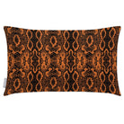 Outdoor Garden Waterproof Rectangle Cushion - Exotic Snake Print - Orange and Black 50 x 30 cm by Izabela Peters