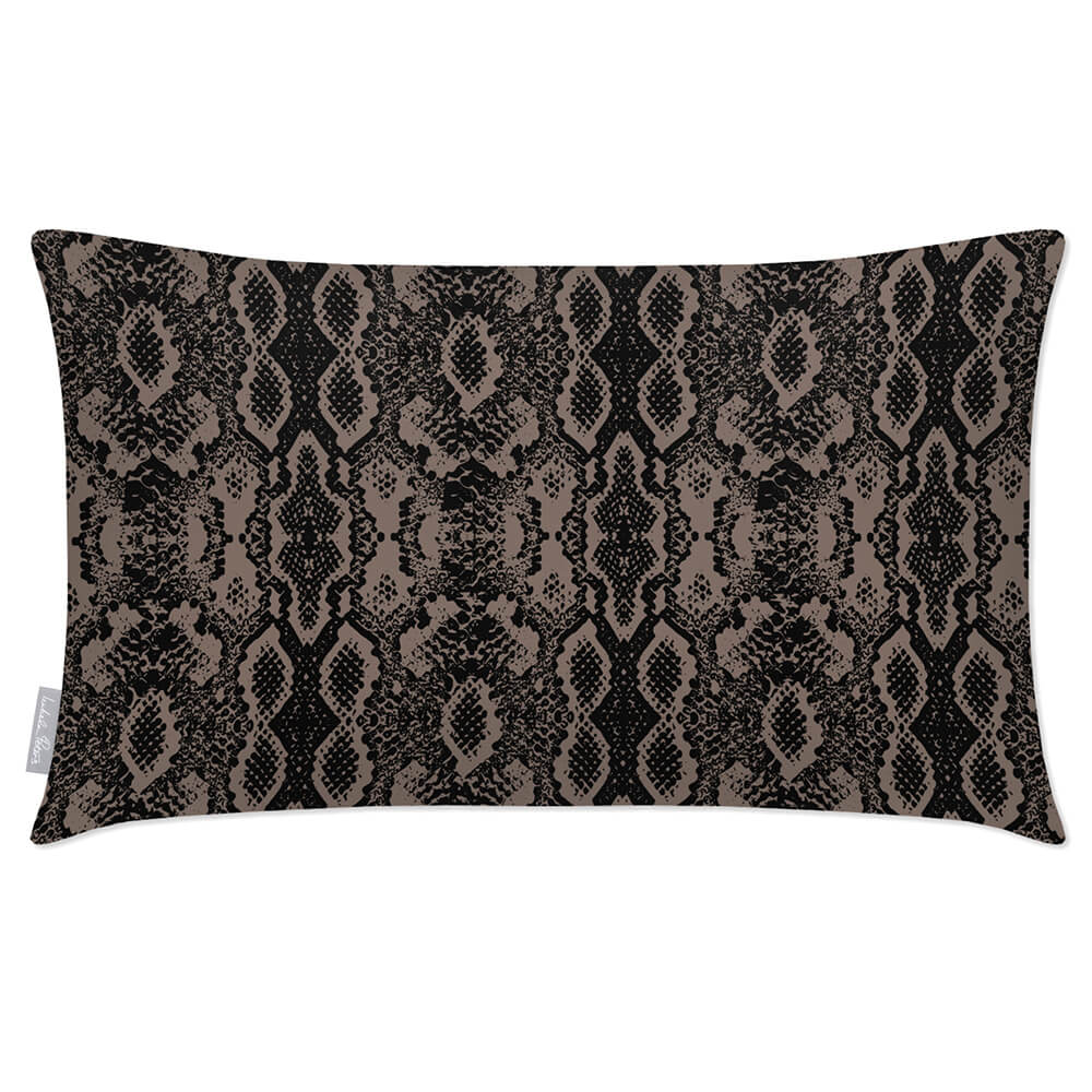 Outdoor Garden Waterproof Rectangle Cushion - Exotic Snake Print  Izabela Peters Dovedale Stone 50 x 30 cm 