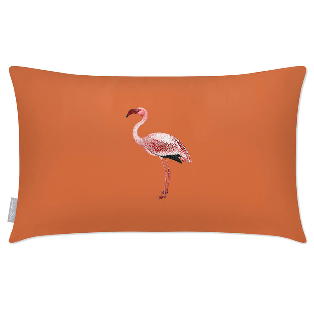 Outdoor Garden Waterproof Rectangle Cushion - Flamingo  Izabela Peters Burnt Orange 50 x 30 cm 