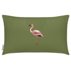 Outdoor Garden Waterproof Rectangle Cushion - Flamingo - Sage 50 x 30 cm by Izabela Peters