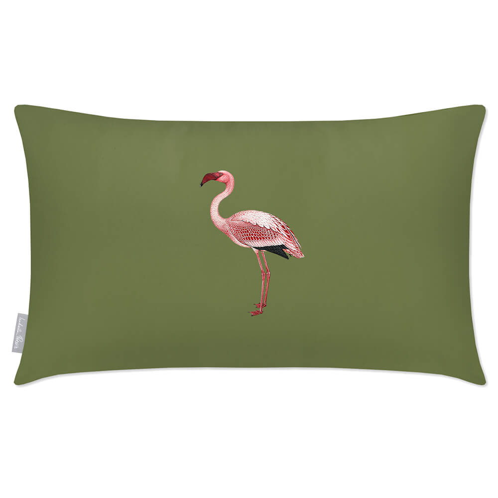 Outdoor Garden Waterproof Rectangle Cushion - Flamingo  Izabela Peters Sage 50 x 30 cm 