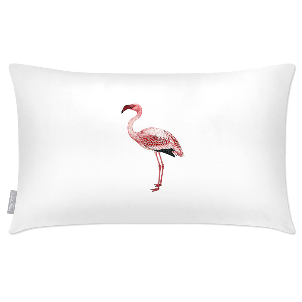 Outdoor Garden Waterproof Rectangle Cushion - Flamingo  Izabela Peters White 50 x 30 cm 