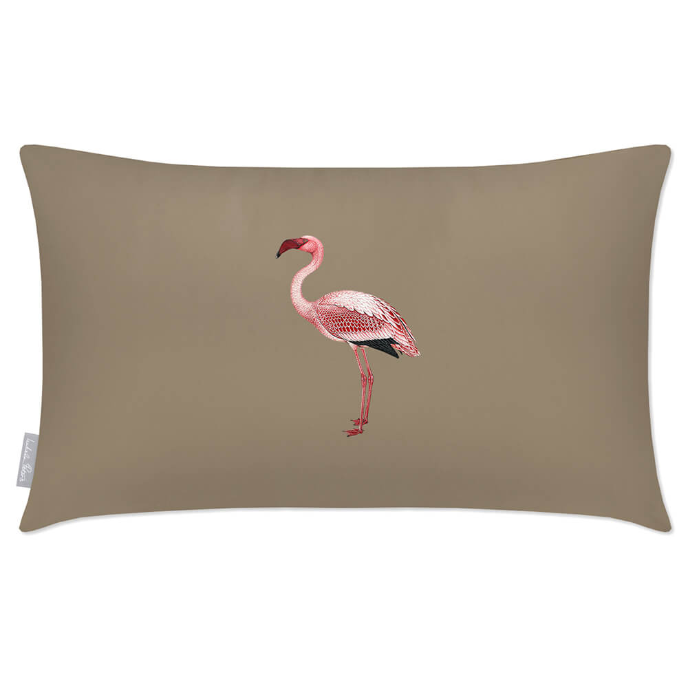 Outdoor Garden Waterproof Rectangle Cushion - Flamingo  Izabela Peters Taupe 50 x 30 cm 