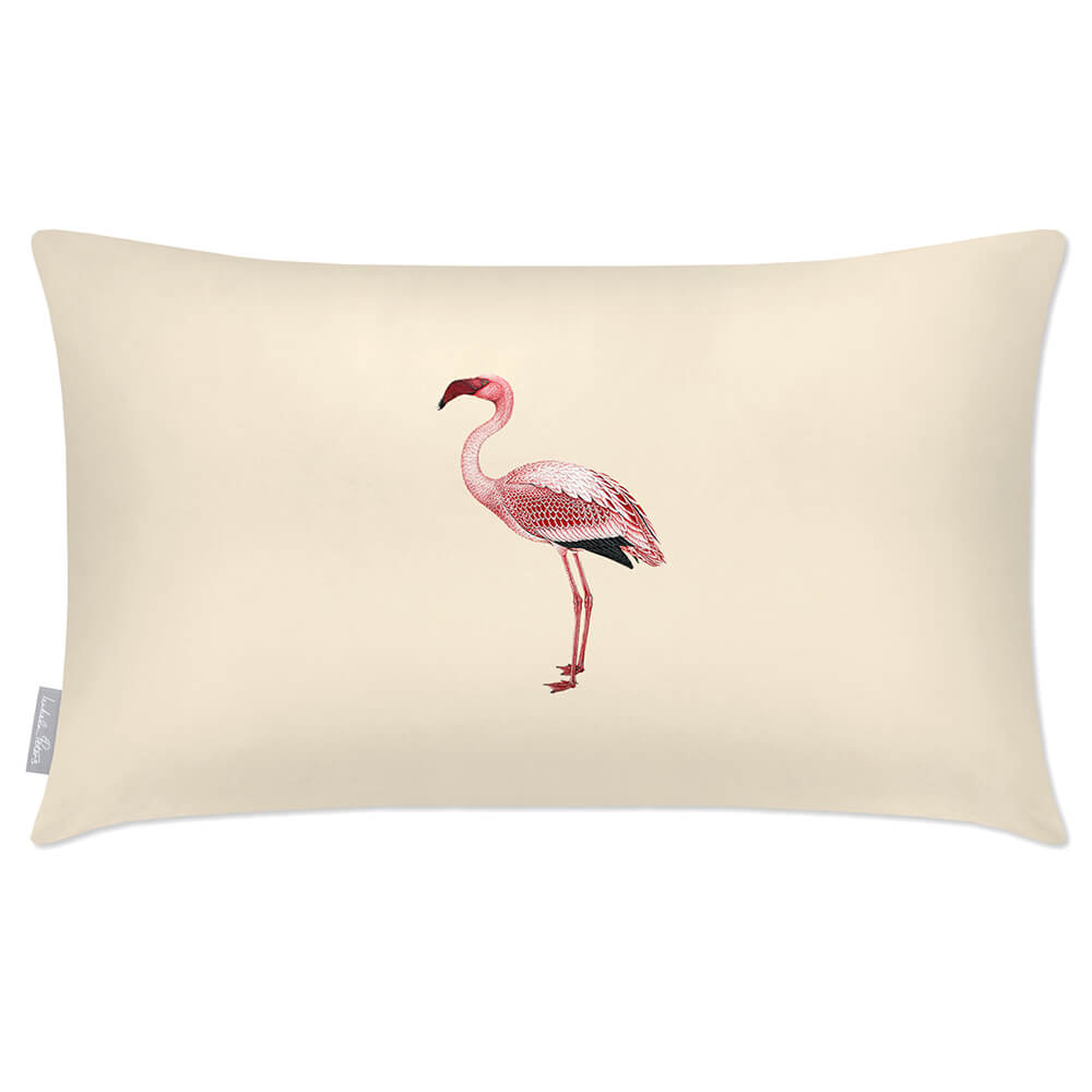 Outdoor Garden Waterproof Rectangle Cushion - Flamingo  Izabela Peters Cream 50 x 30 cm 