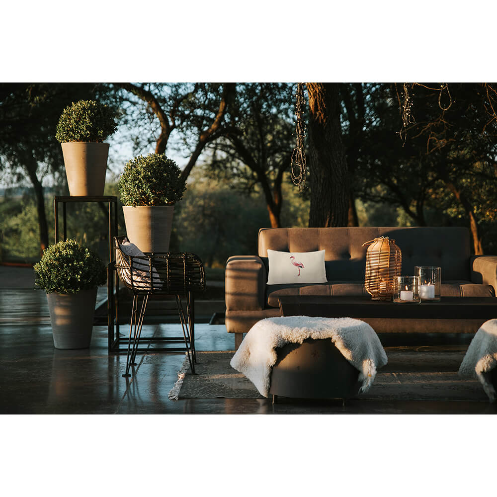 Outdoor Garden Waterproof Rectangle Cushion - Flamingo  Izabela Peters   