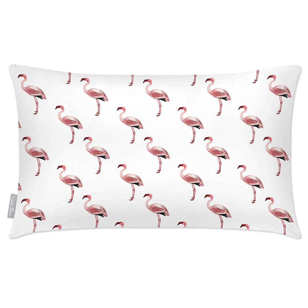 Outdoor Garden Waterproof Rectangle Cushion - Flamingos  Izabela Peters White 50 x 30 cm 